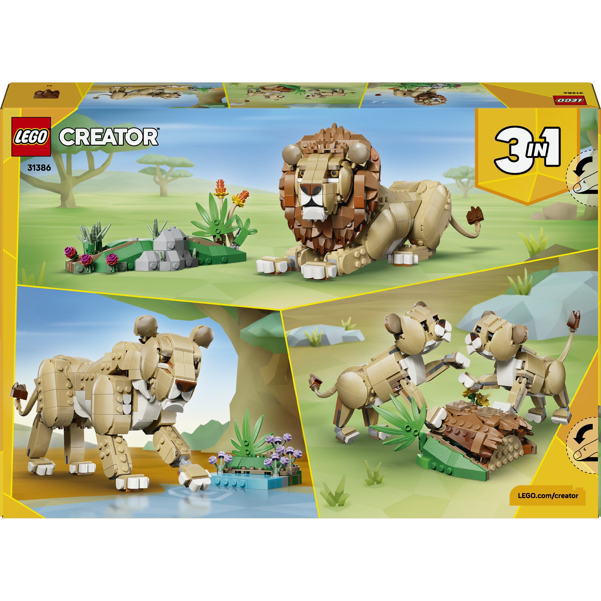 LEGO® Creator 3-i-1 Vilda djur: Majestätiskt lejon Leksak 31386