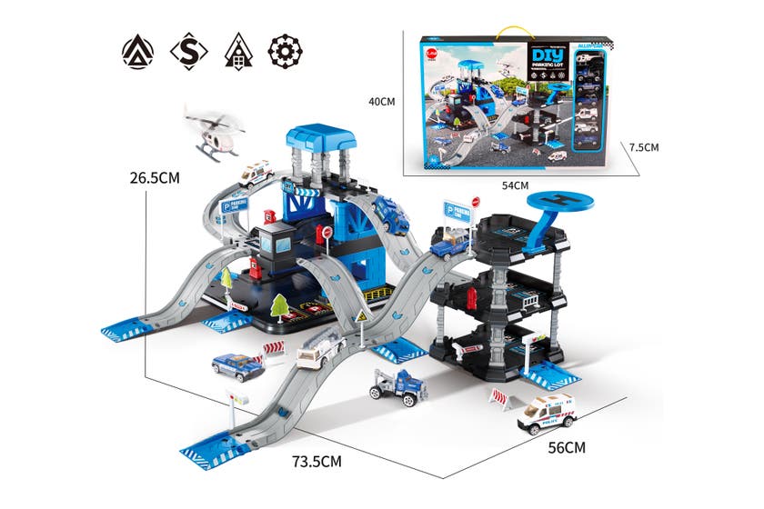 Garage, bilbana m 7 bilar m tilbehör Polis