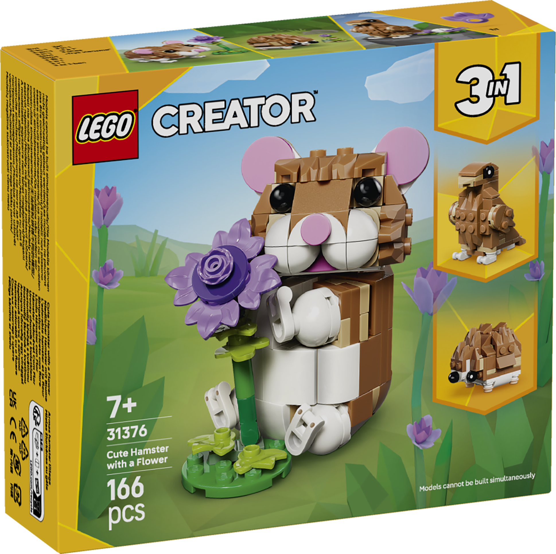 LEGO® Creator 3-i-1 Söt hamster med blomma Leksak 31376