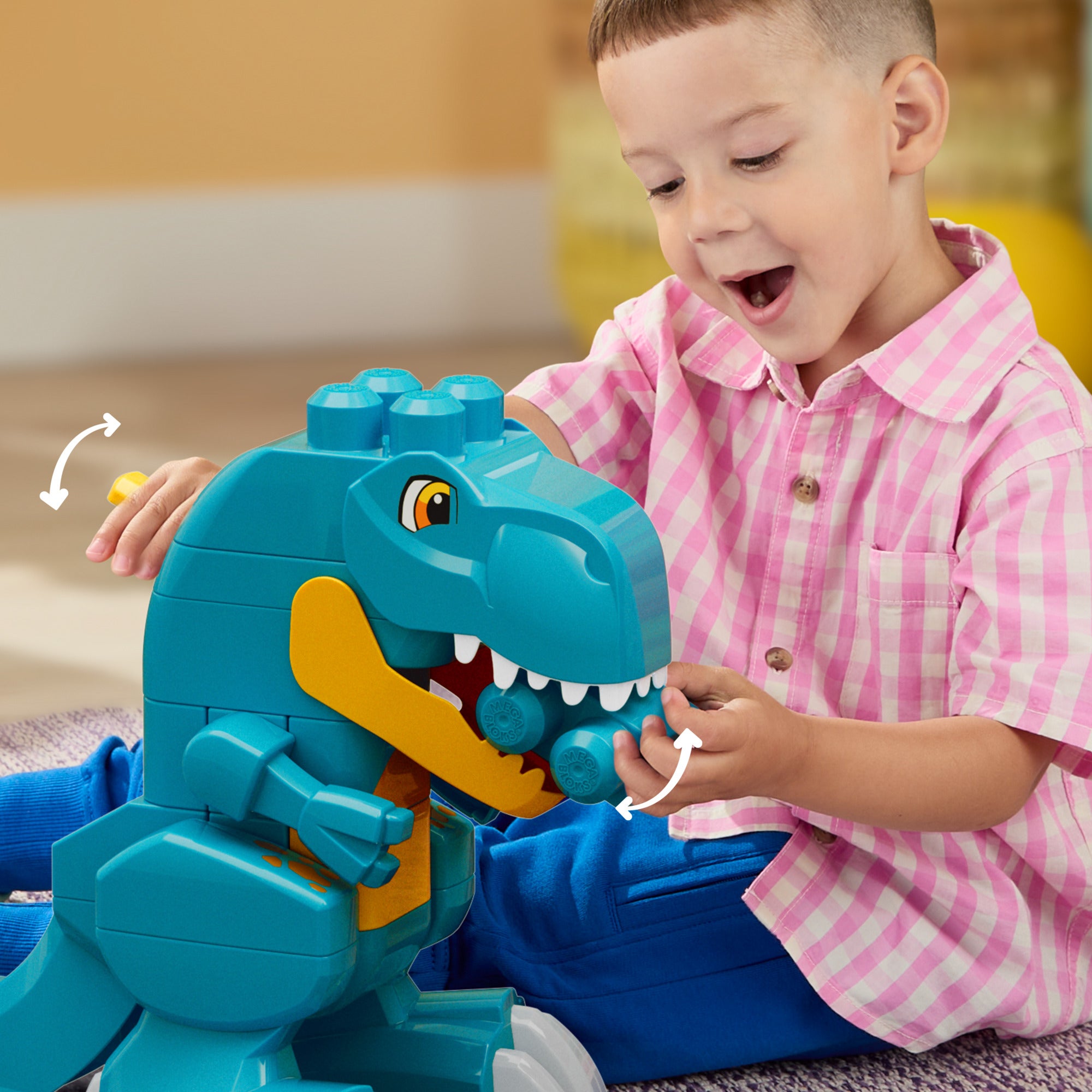 MEGA BLOKS Build & Chomp Dinosaurie med rullande hjul