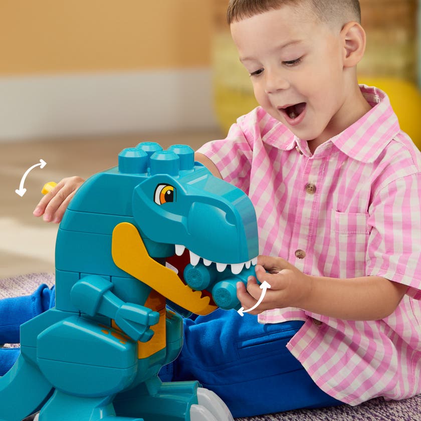 MEGA BLOKS Build & Chomp Dinosaurie med rullande hjul