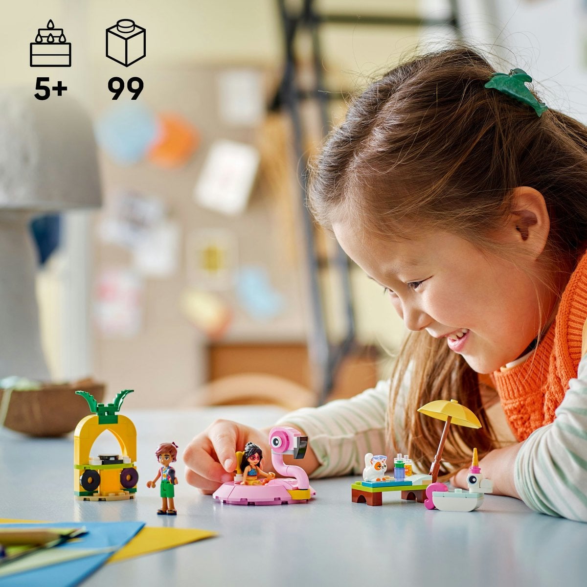 LEGO Friends 42658, Poolparty med enhörning och flamingo