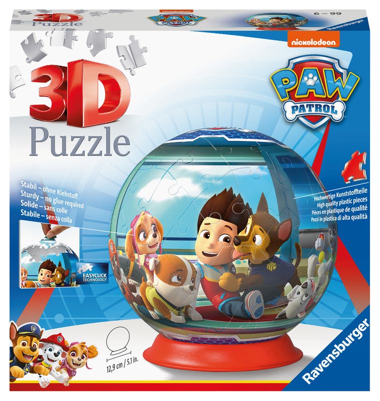 Ravensburger, Paw Patrol 3D Puzzle-Ball 72p