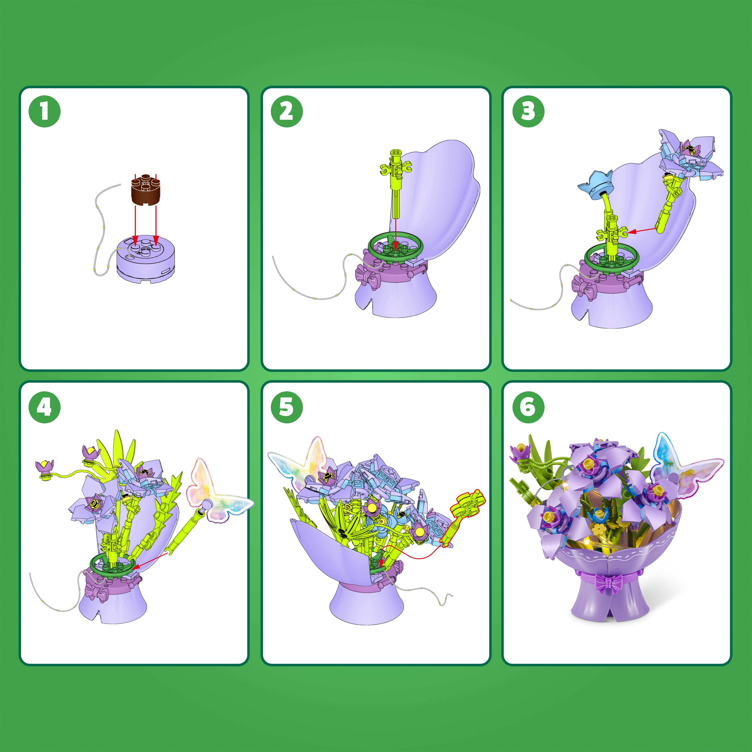 MAX Premium LED Bouquets Blombukett Lila