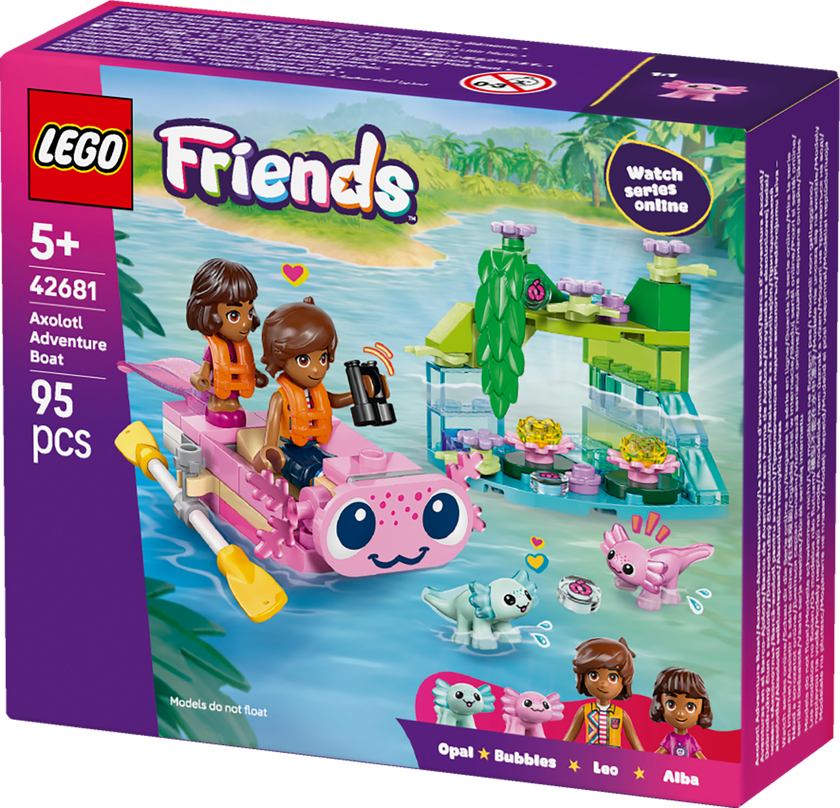 LEGO® Friends Äventyrsbåt med axolotler 42681
