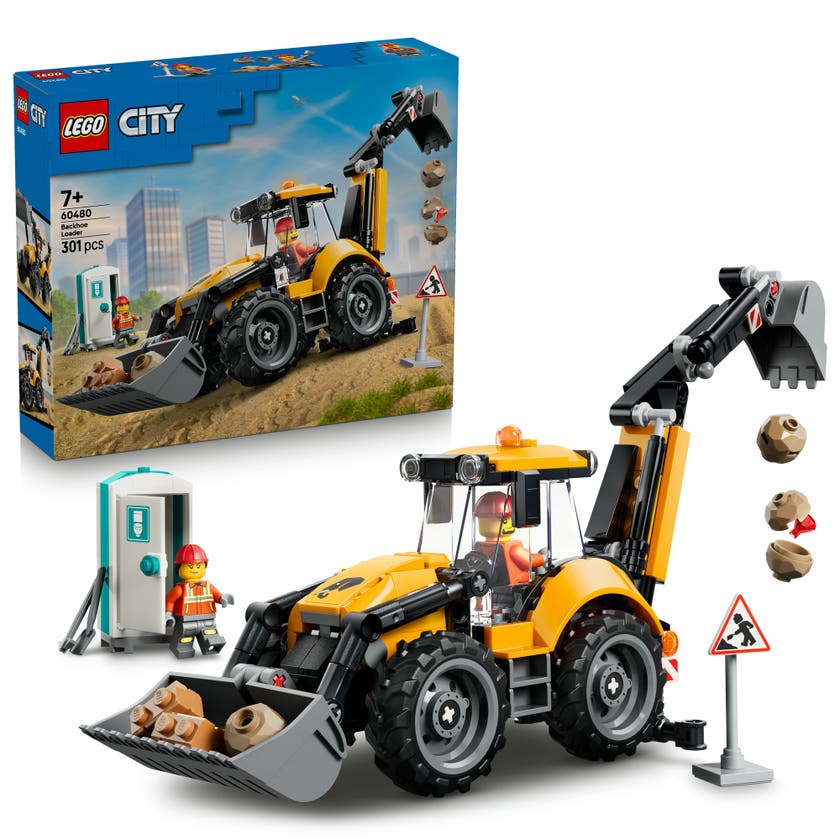LEGO® City Gul grävlastare – Leksak med byggfordon 60480