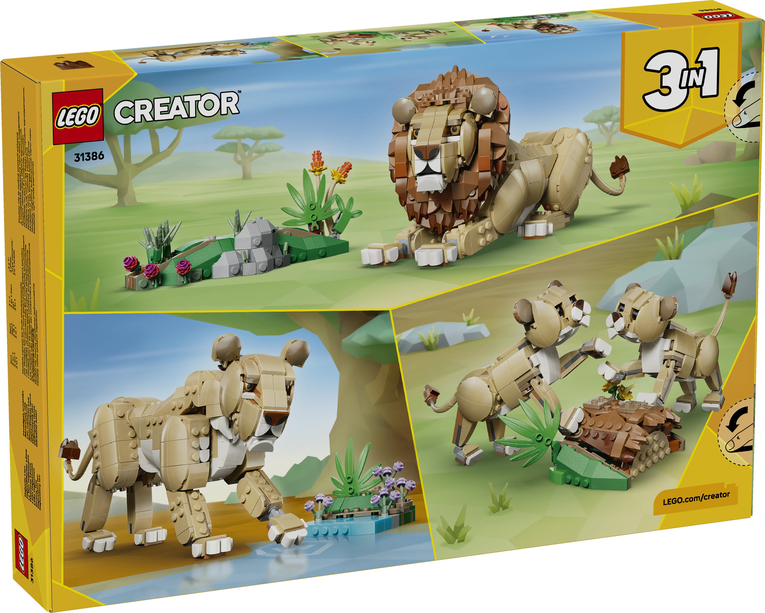 LEGO® Creator 3-i-1 Vilda djur: Majestätiskt lejon Leksak 31386