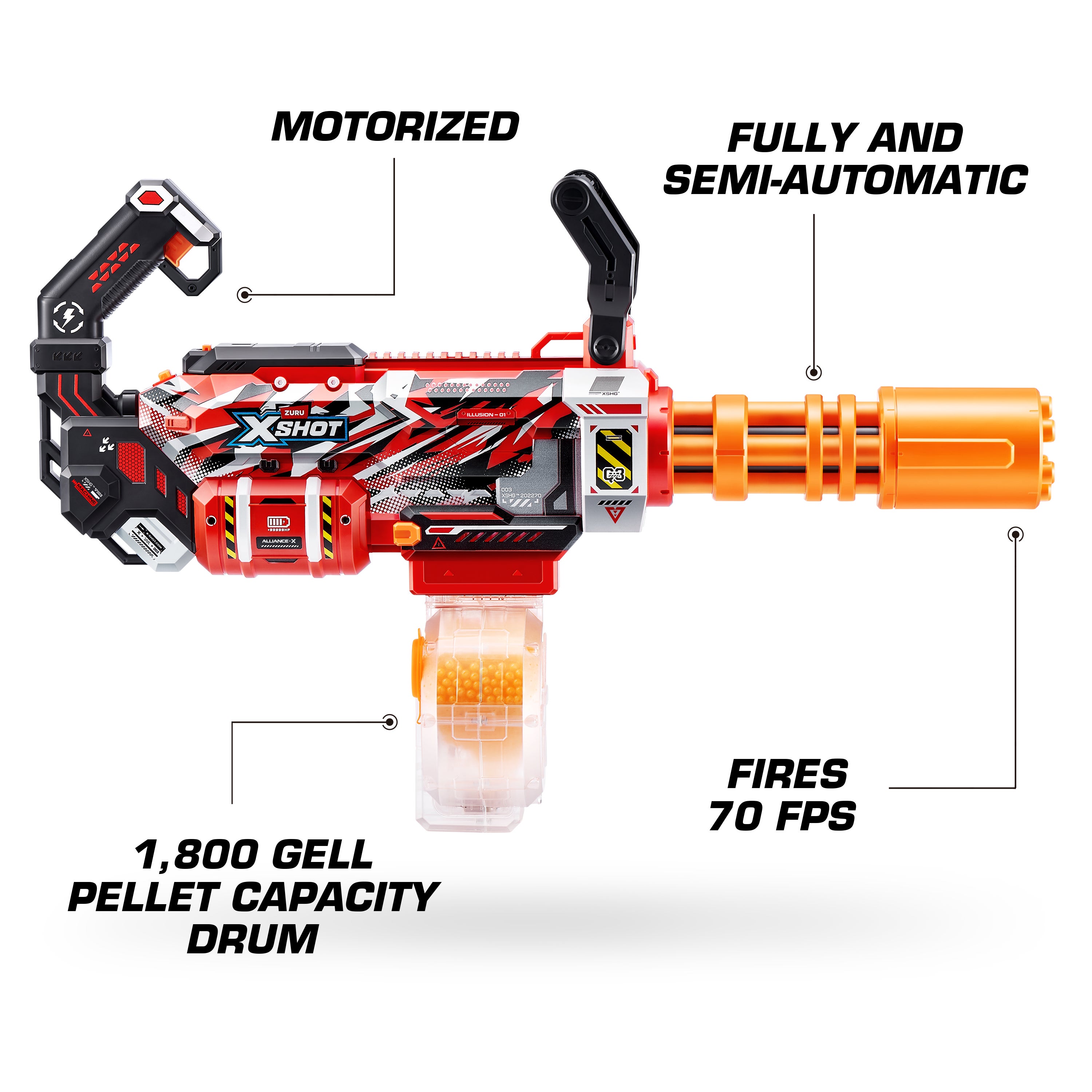 XSHOT Hyper Gel Motoriserad Gatling-blaster