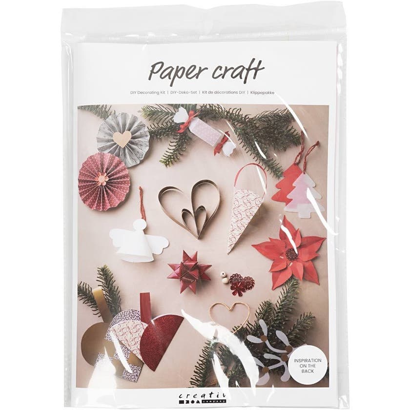 Klipp & Klistra Set, Natur, Röd, Vit, Jul