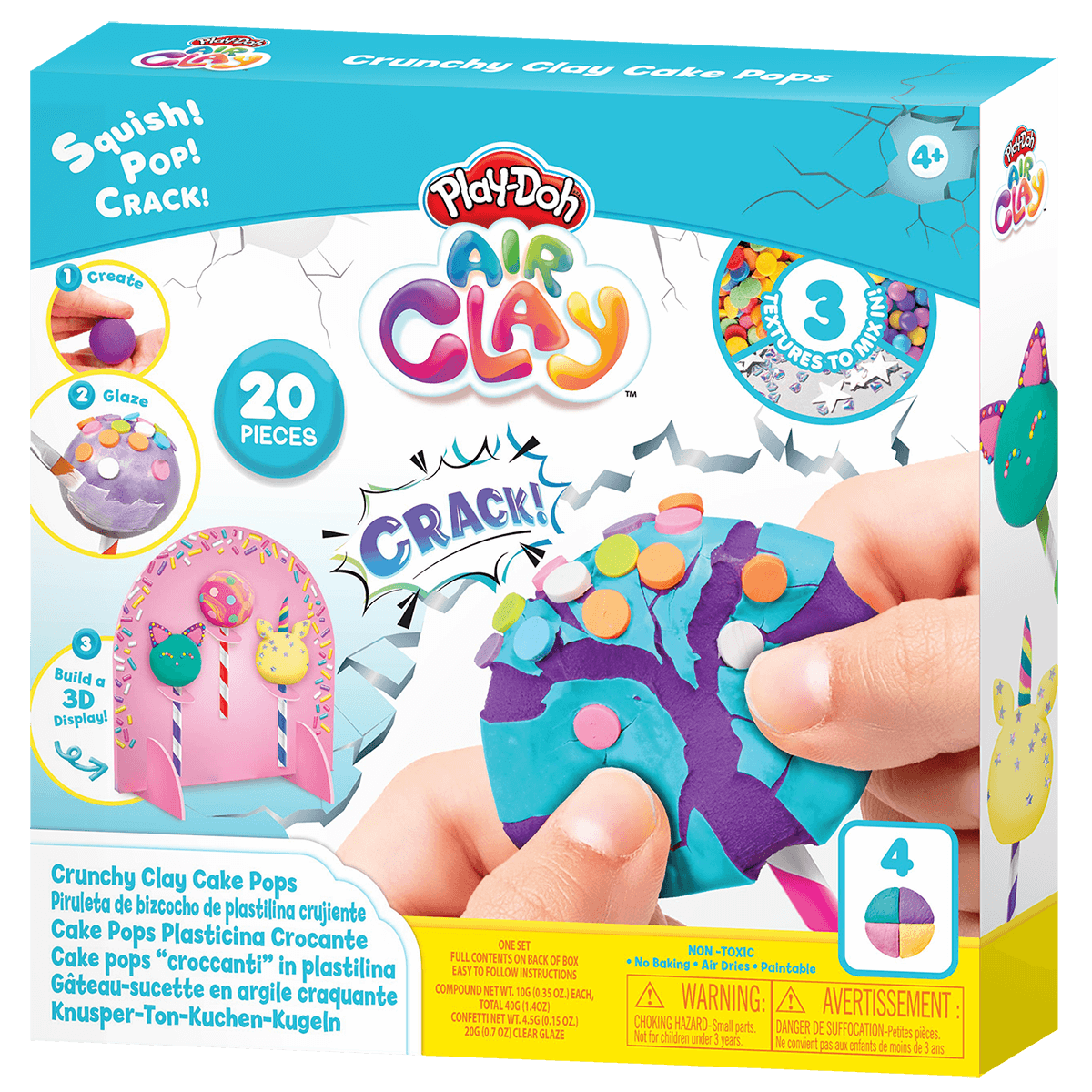 Play-Doh, Air Clay Crackle Surprise 3 Cake Pops