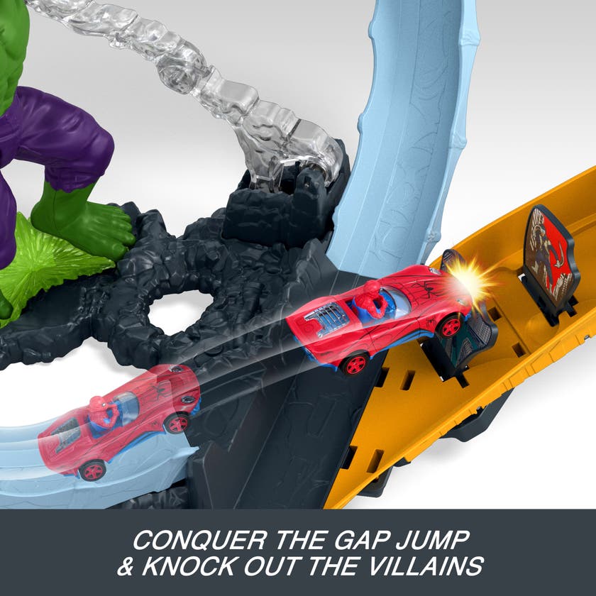 Hot Wheels Superstar Speeders Spider-Man & Hulken banset