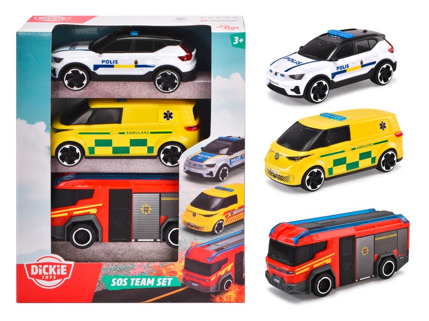 Dickie Toys Svenska Utryckningsfordon 3-pack