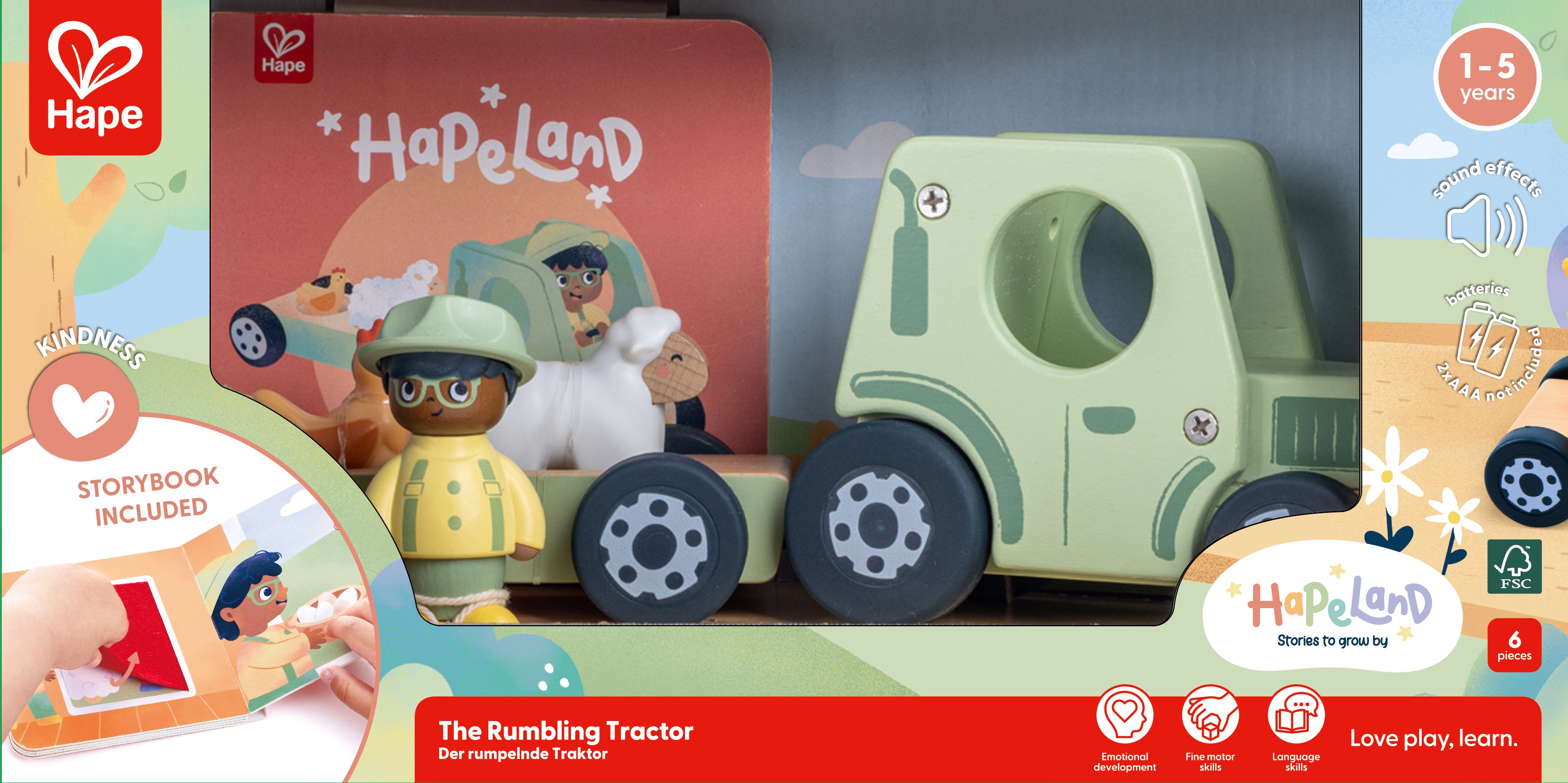 Hape Hapeland The Rumbling Tractor With Sound