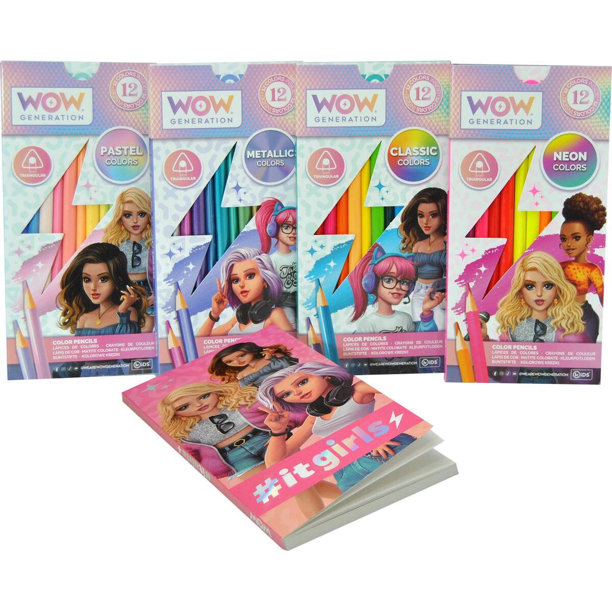 WOW Generation, Färgläggningsset med 48 Färgpennor och Skis