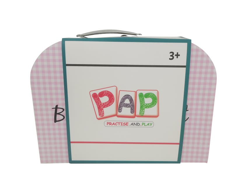 PAP, Blommig Teservis För 4 med Bricka, Metall