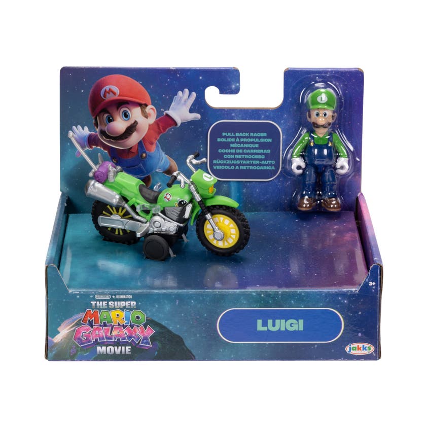 Super Mario Movie Luigi med motorcykel 2,5 tum