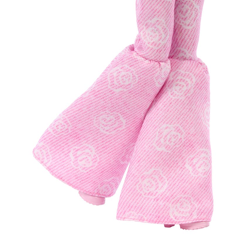 Barbie Deluxe Style Docka med Rosmönstrad Jeanslook