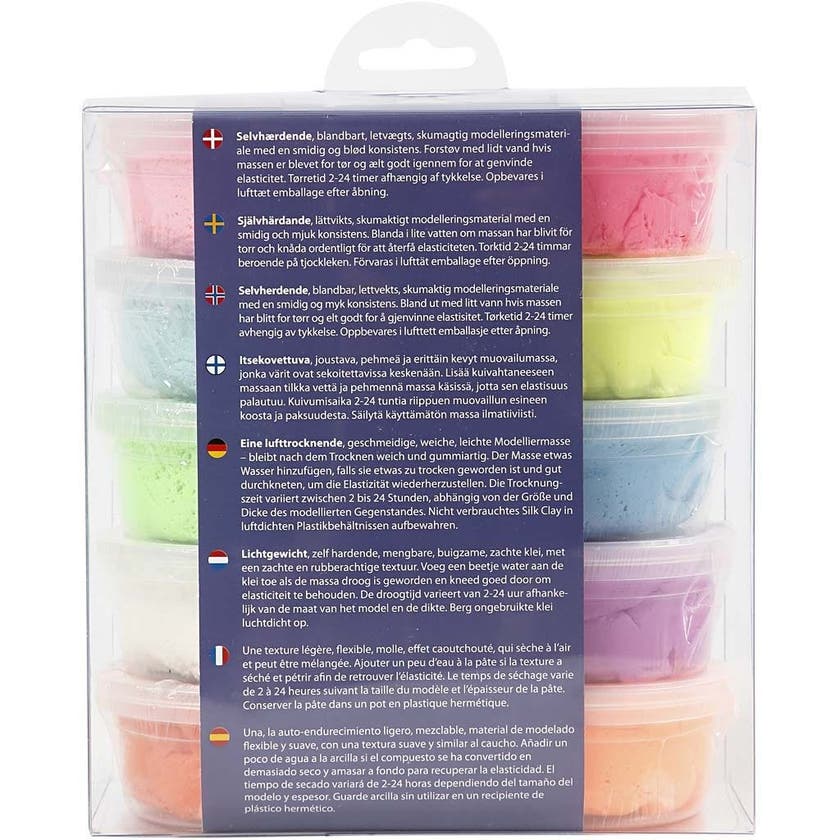 Silk Clay®, mixade färger, Basic 2, 10x40 g