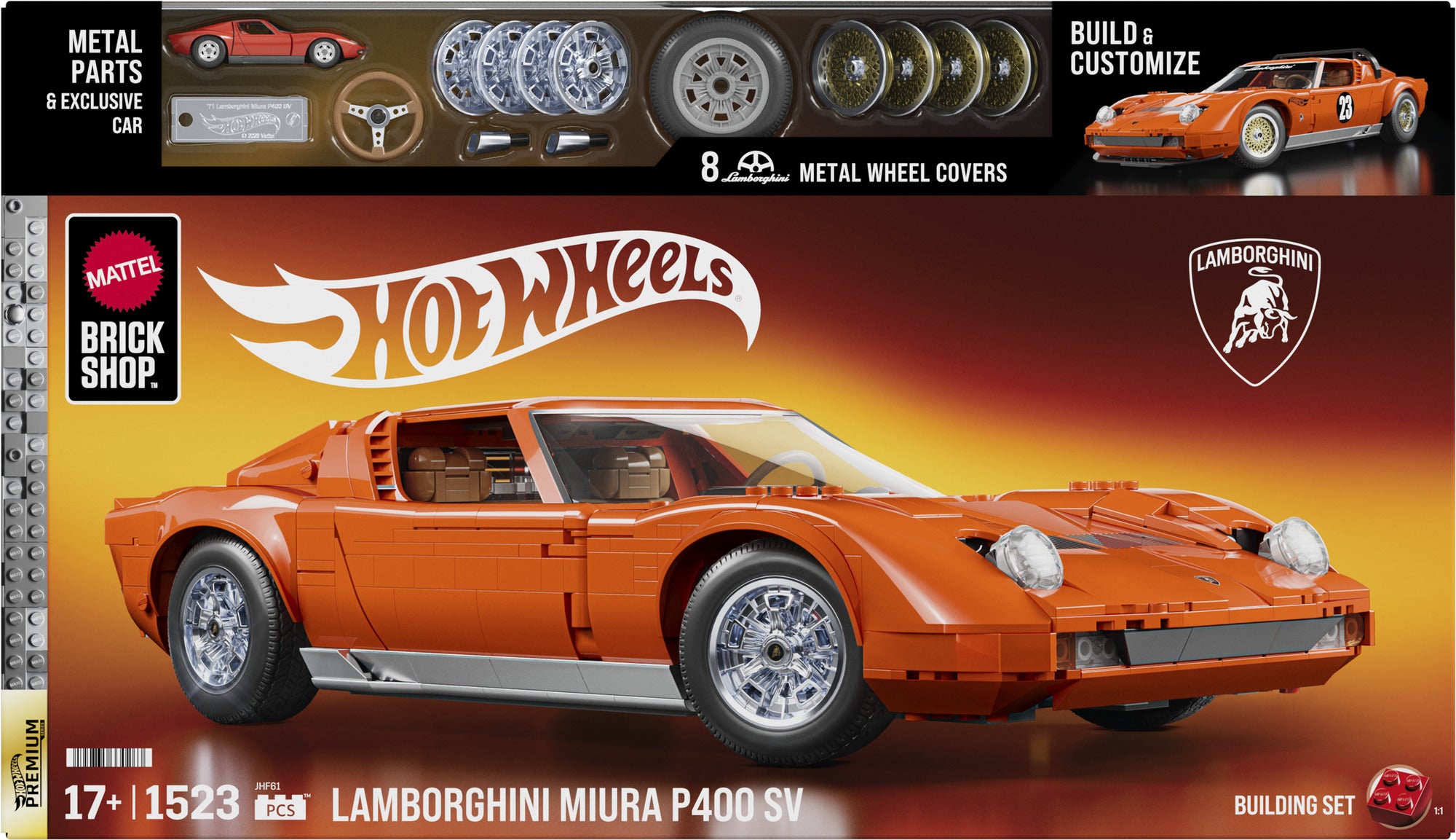 Mattel Brick Shop Hot Wheels Lamborghini Miura P400 SV