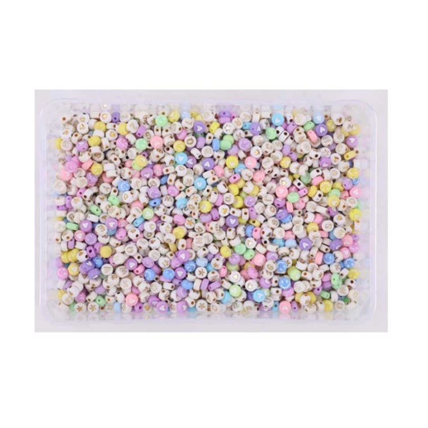 Bokstavspärlor pastellmix L