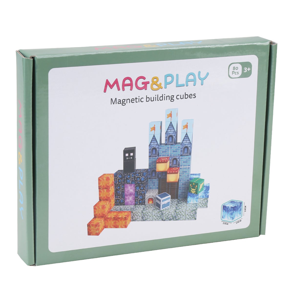 Mag&Play Building Cubes 80 magnetiska kuber