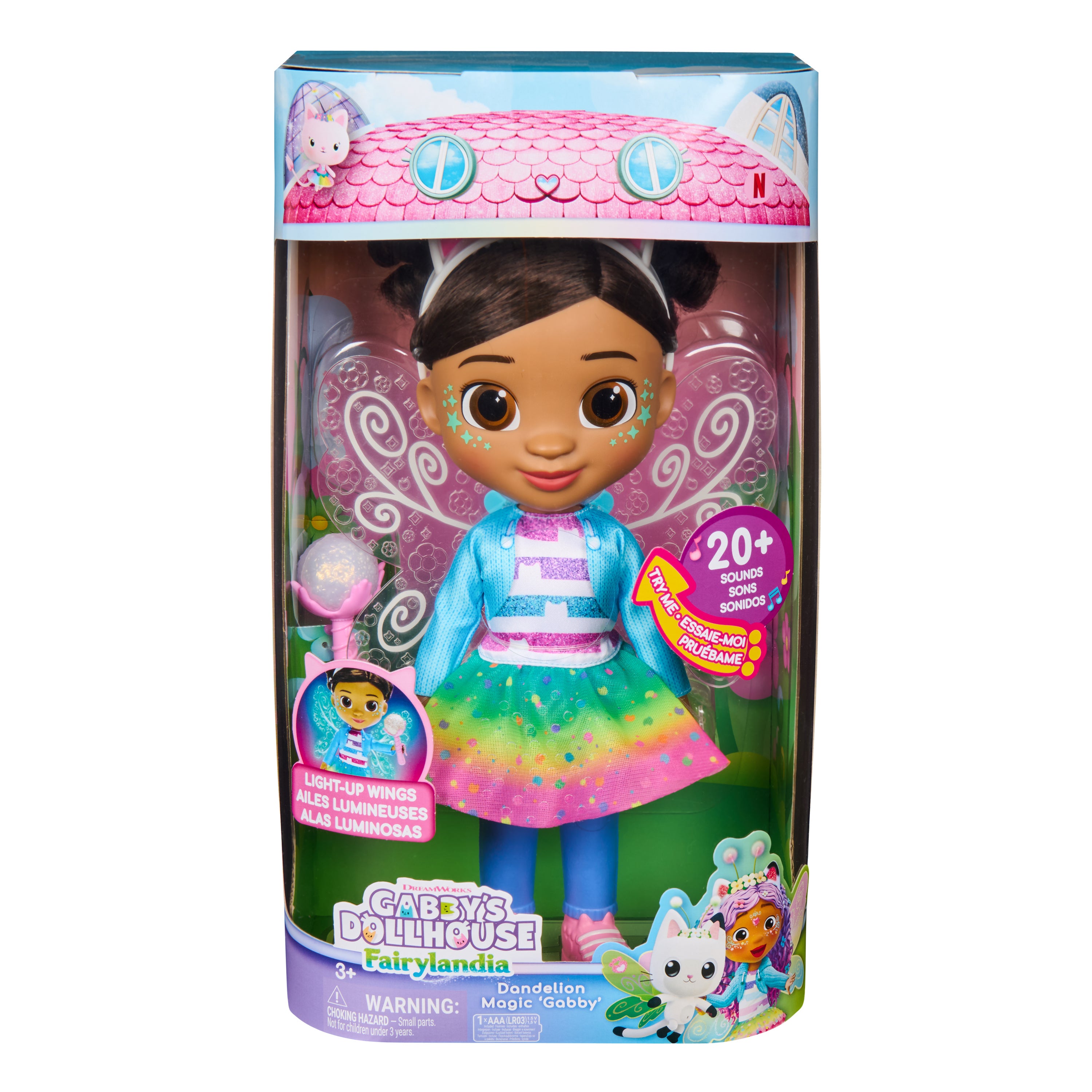 Gabby's Dollhouse Dandelion Magic Gabby-docka med lysande vingar
