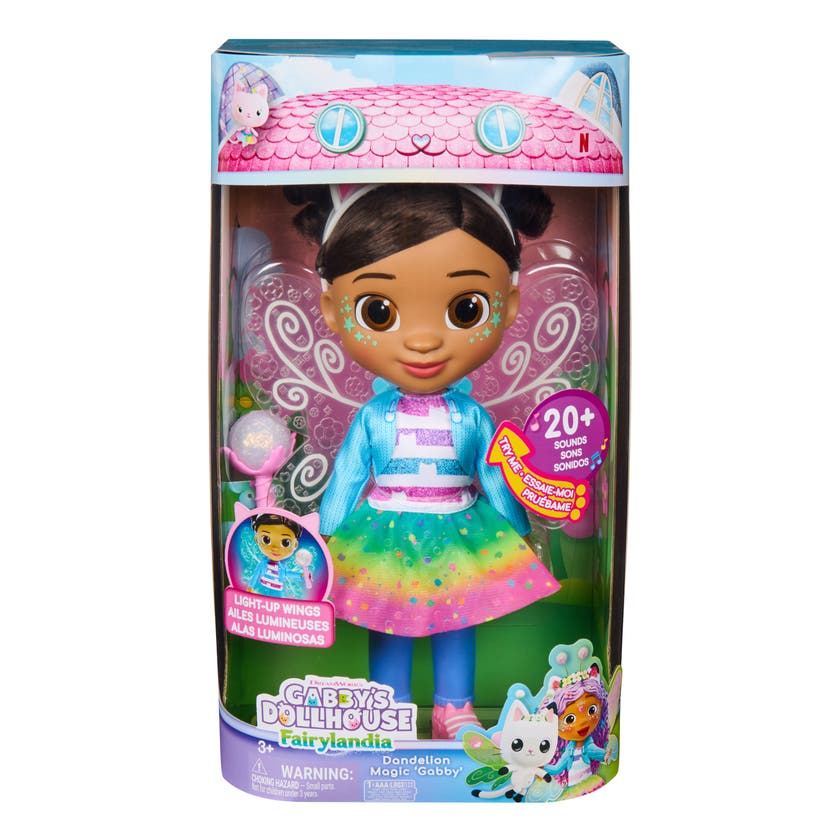 Gabby's Dollhouse Dandelion Magic Gabby-docka med lysande vingar