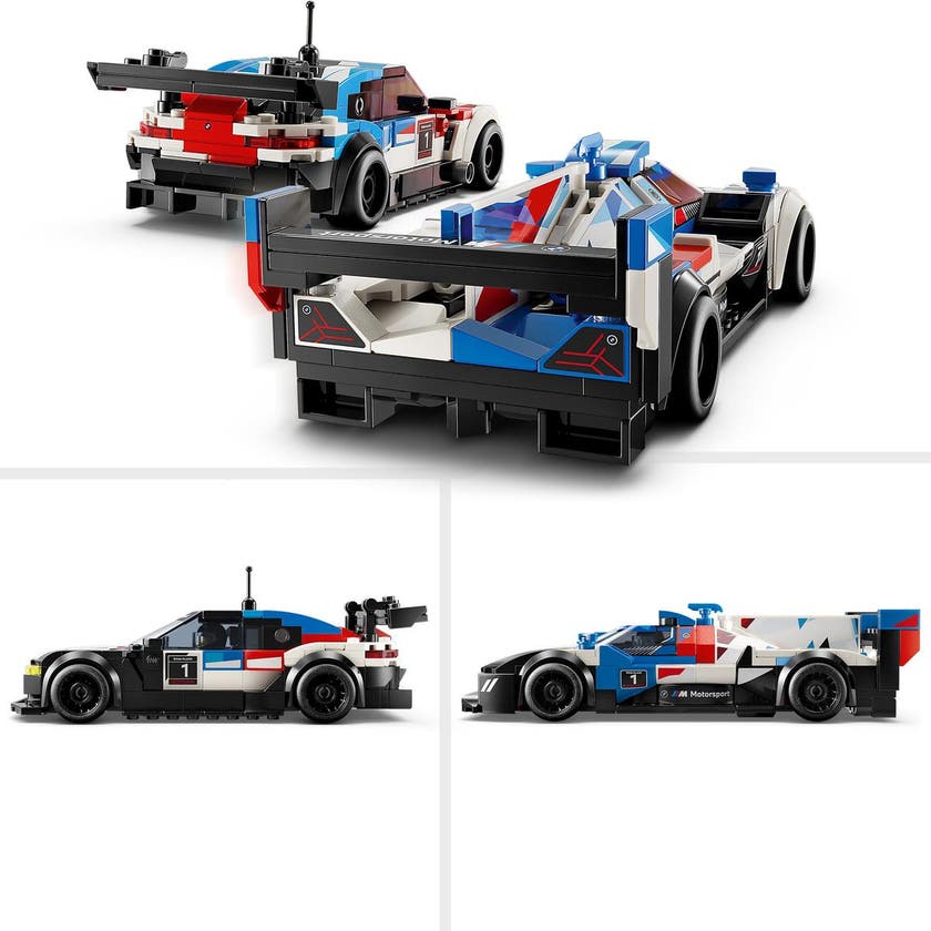 LEGO 76922, BMW M4 GT3 och BMW M Hybrid V8 racerbilar