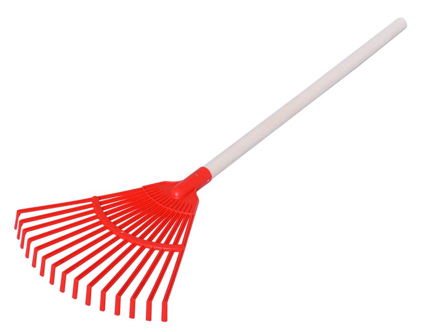 Plasto - Lövkratta med trähandtag sorterade färger