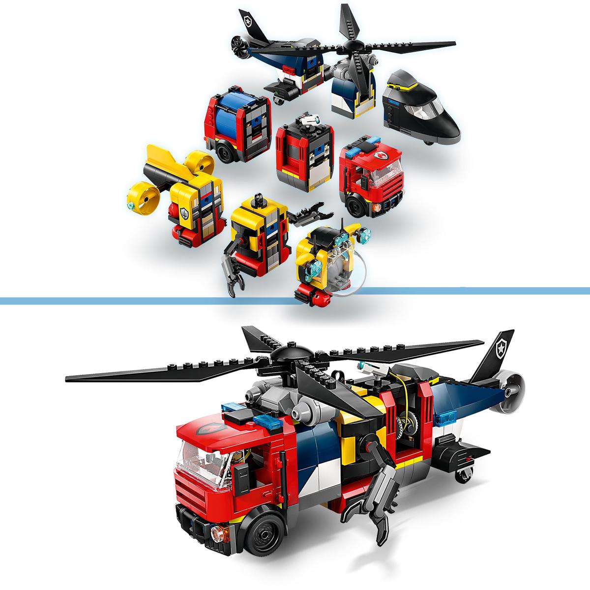 LEGO City Great Vehicles 60462, Helikopter, brandbil och ubåt