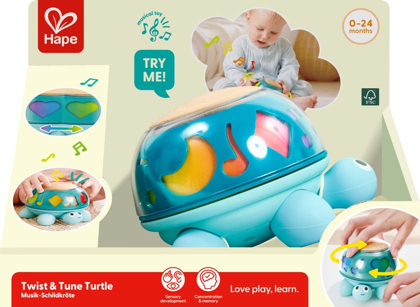 Hape Twist & Tune Musical Turtle – musiksköldpadda