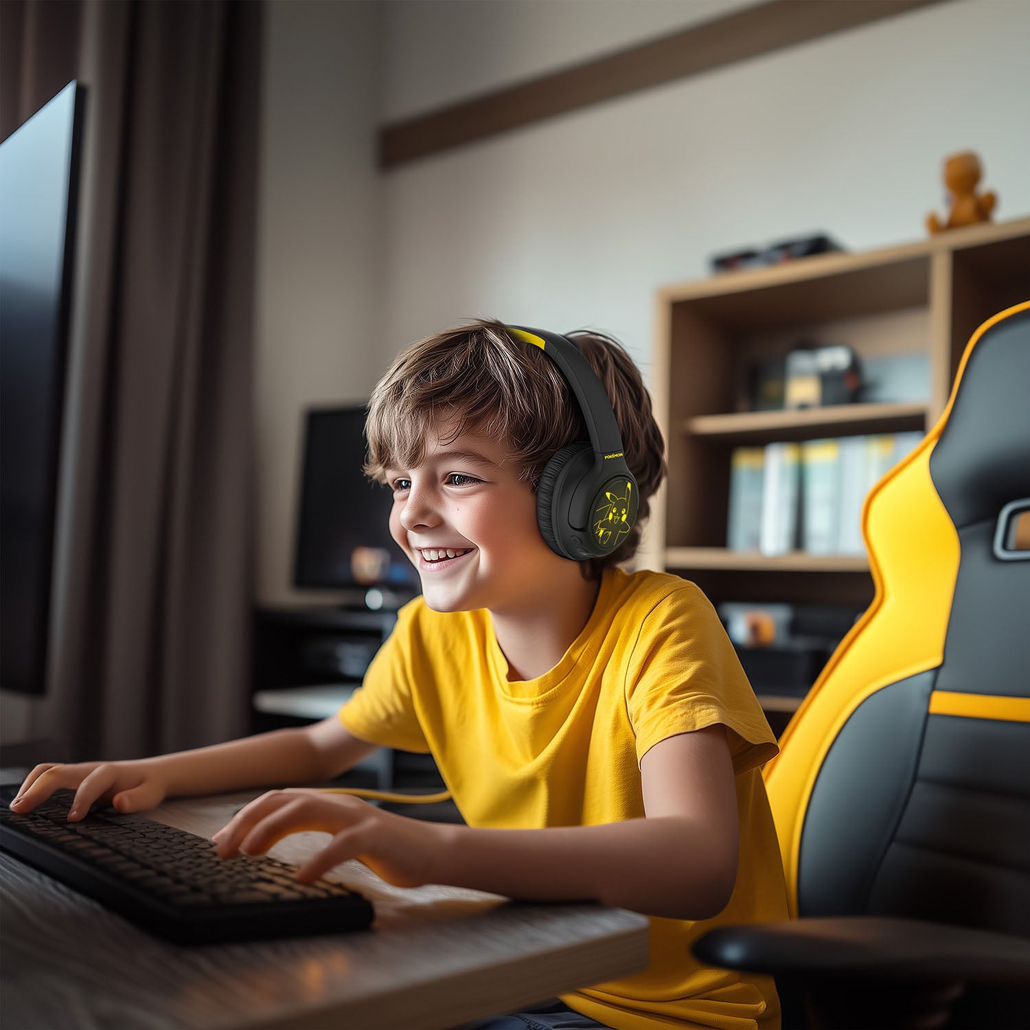 Pokémon Pikachu trådlösa hörlurar med LED-ljus