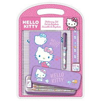 HELLO KITTY, Stort skrivset med plåtpennskrin & A4 anteckninsbok