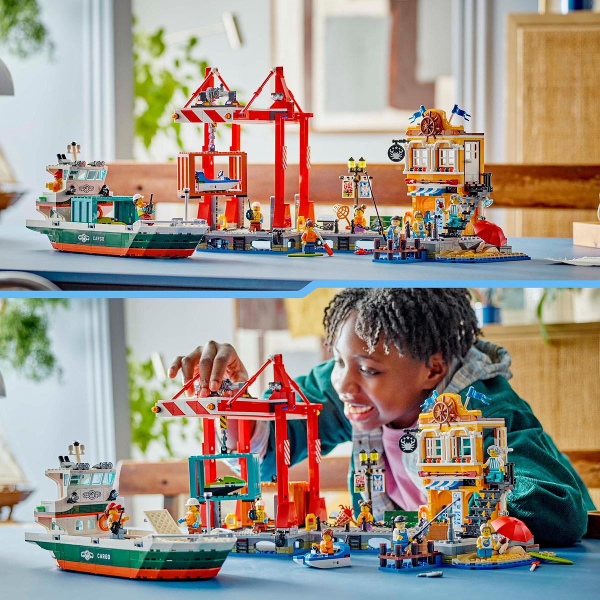 LEGO City 60422, Kusthamn med lastfartyg