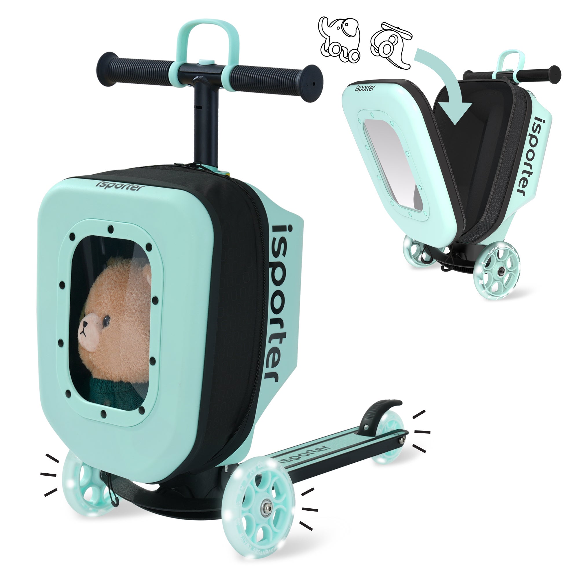 Skills - Scooter med väska grön