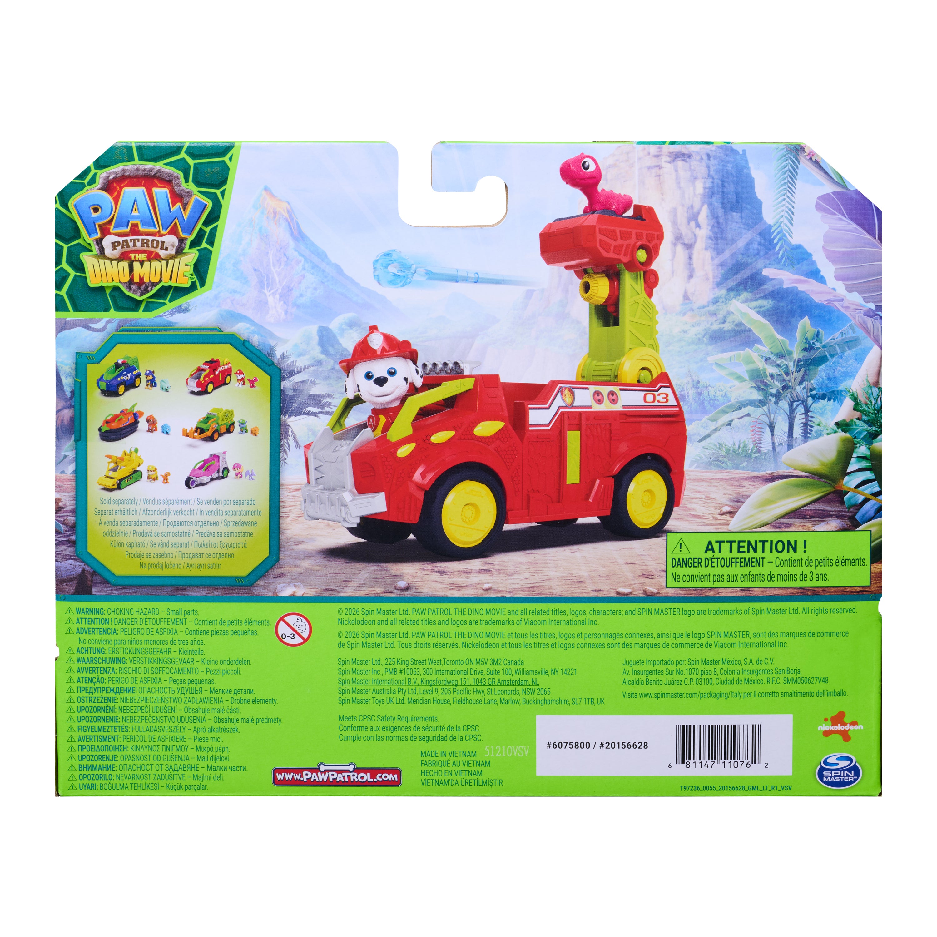 Paw Patrol Dino Theme Vehicle Marshall