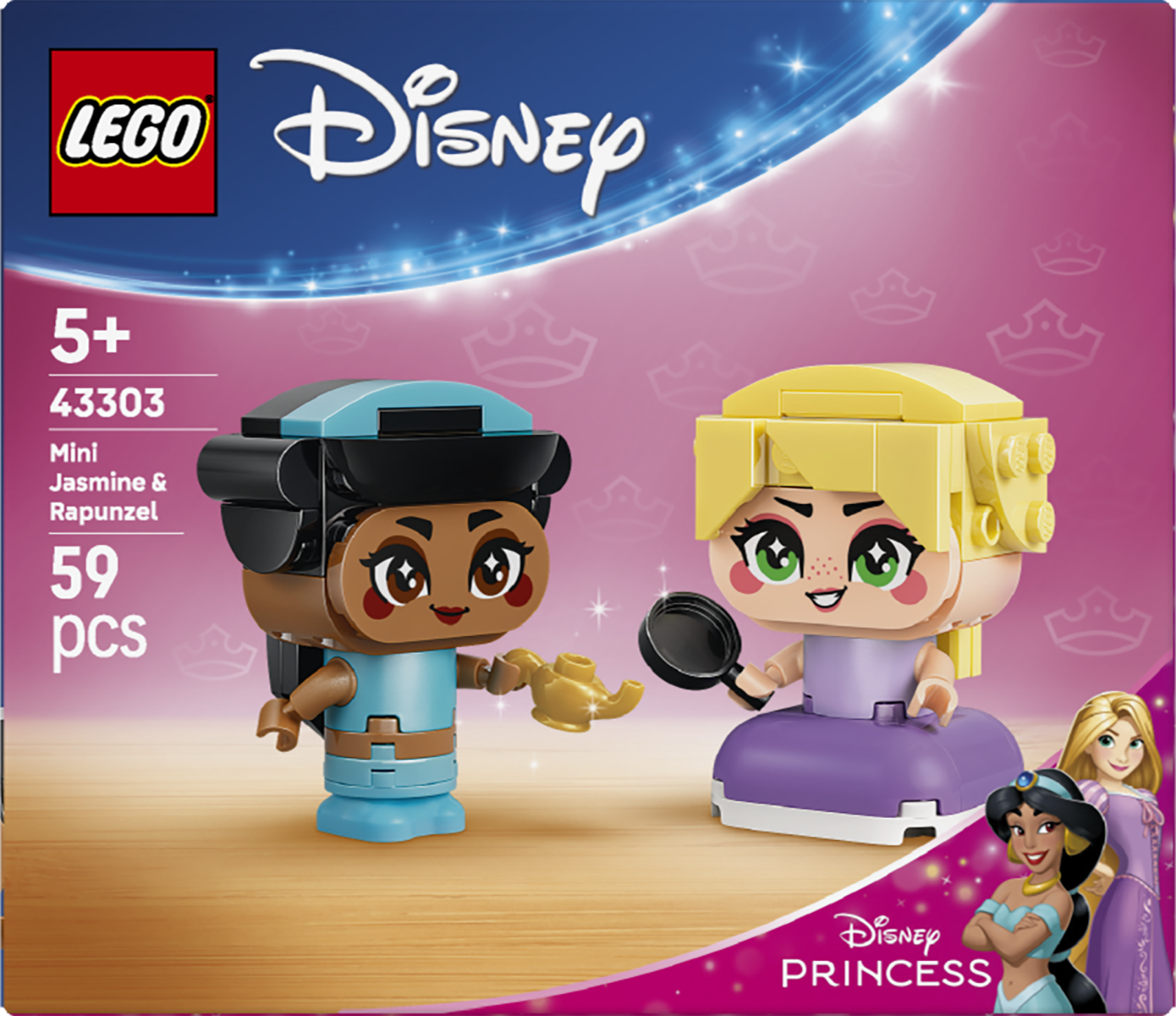 Jasmine och Rapunzel i miniformat