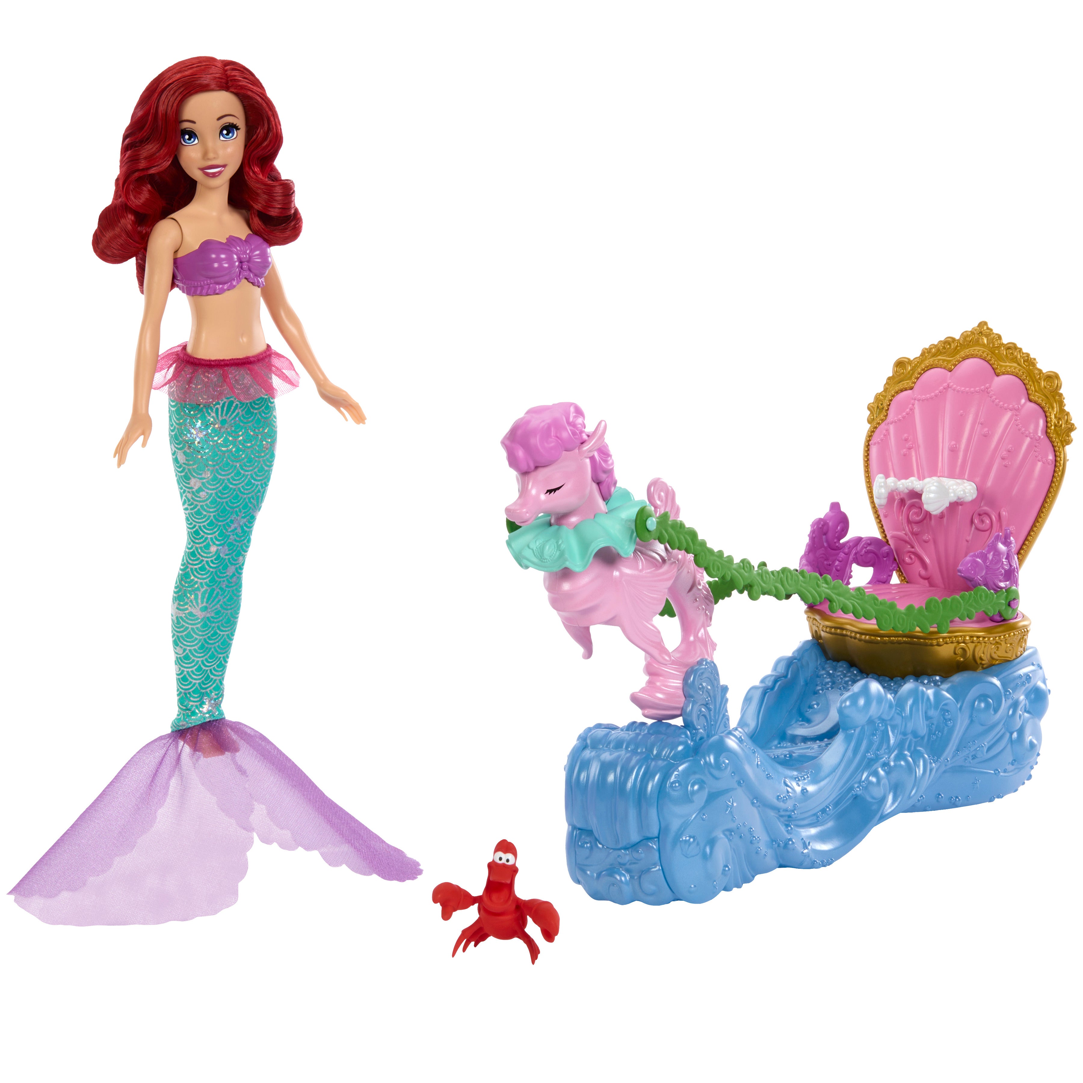 Disney Princess Ariel med vagn och sjöhäst