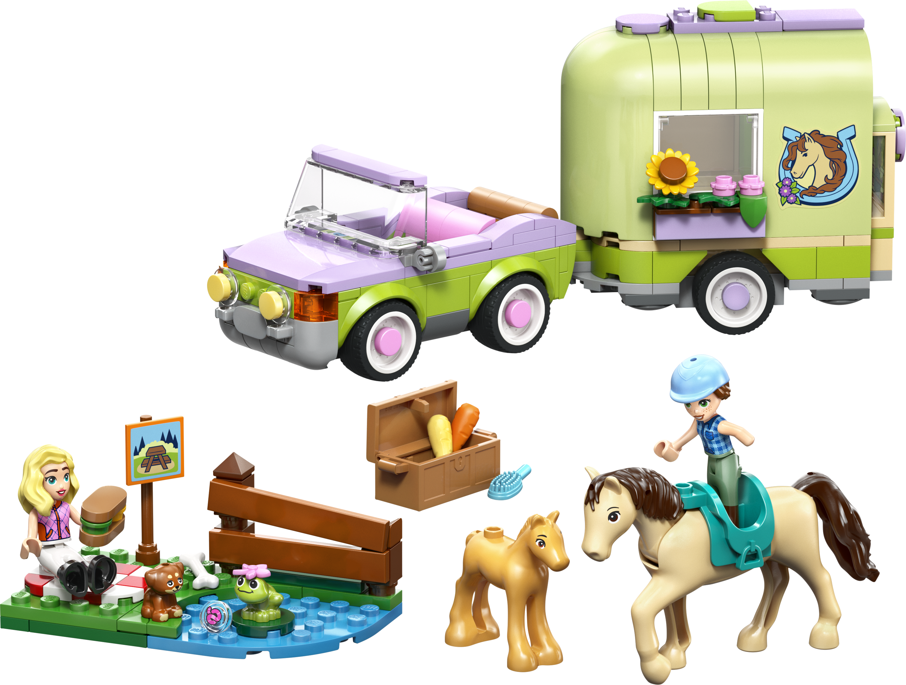 LEGO® Friends Släp med häst och föl Lekset 42695