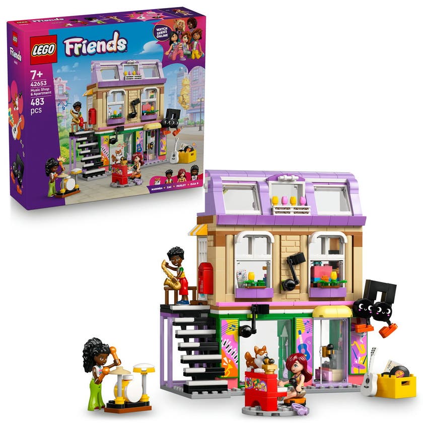 LEGO Friends 42653, Musikaffär & lägenhet