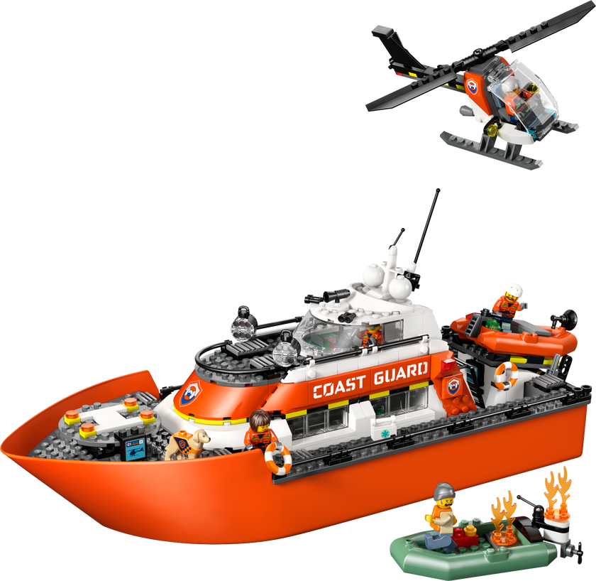LEGO® City Kustbevakningens räddningsbåt och helikopter Lekset 60504