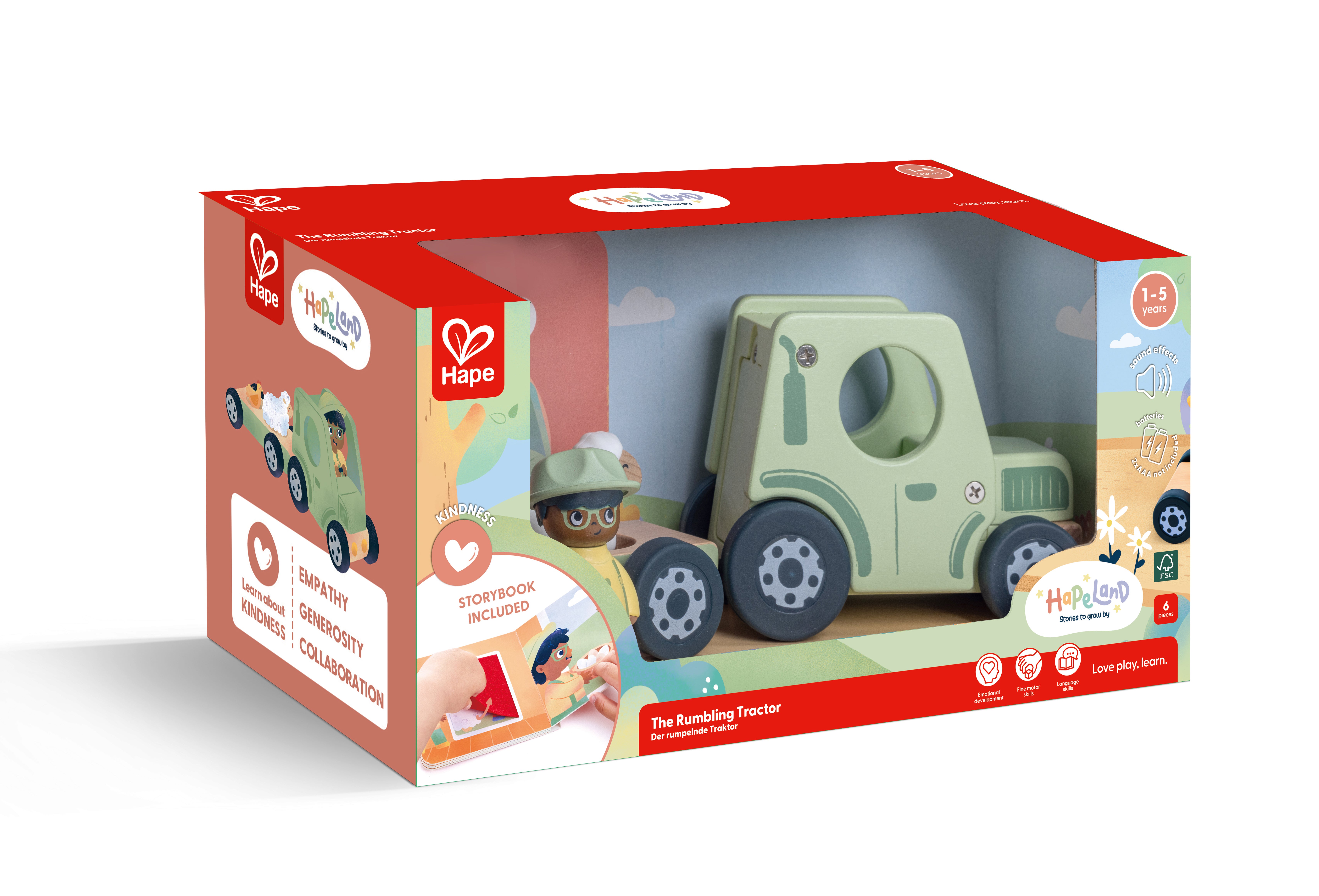Hape Hapeland The Rumbling Tractor With Sound