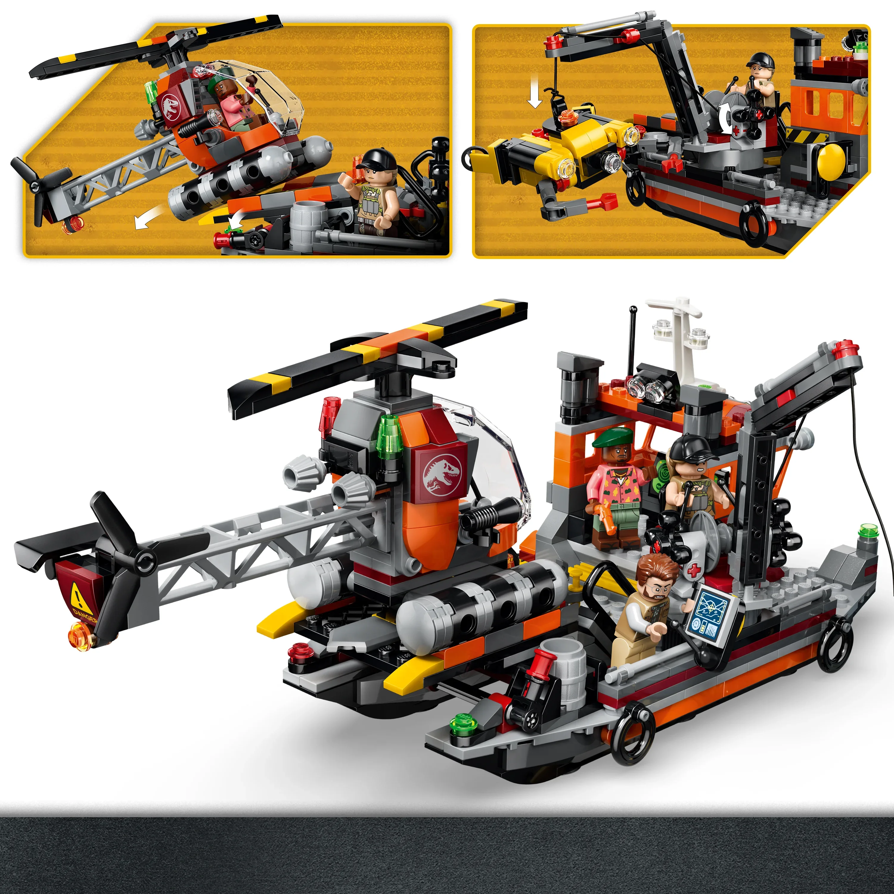 LEGO® Jurassic World Dinosaurieattack med båt och mosasaurus 77983
