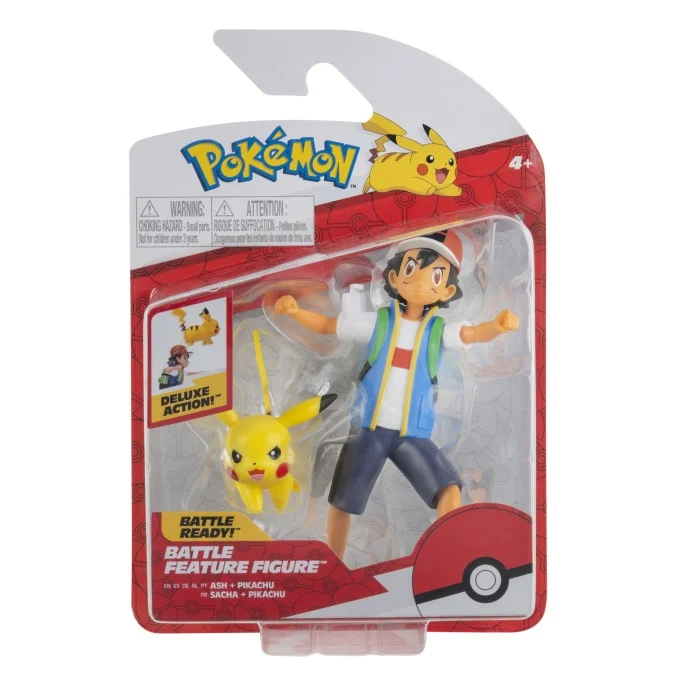 Pokémon Ash och Pikachu Battle Feature Figurer
