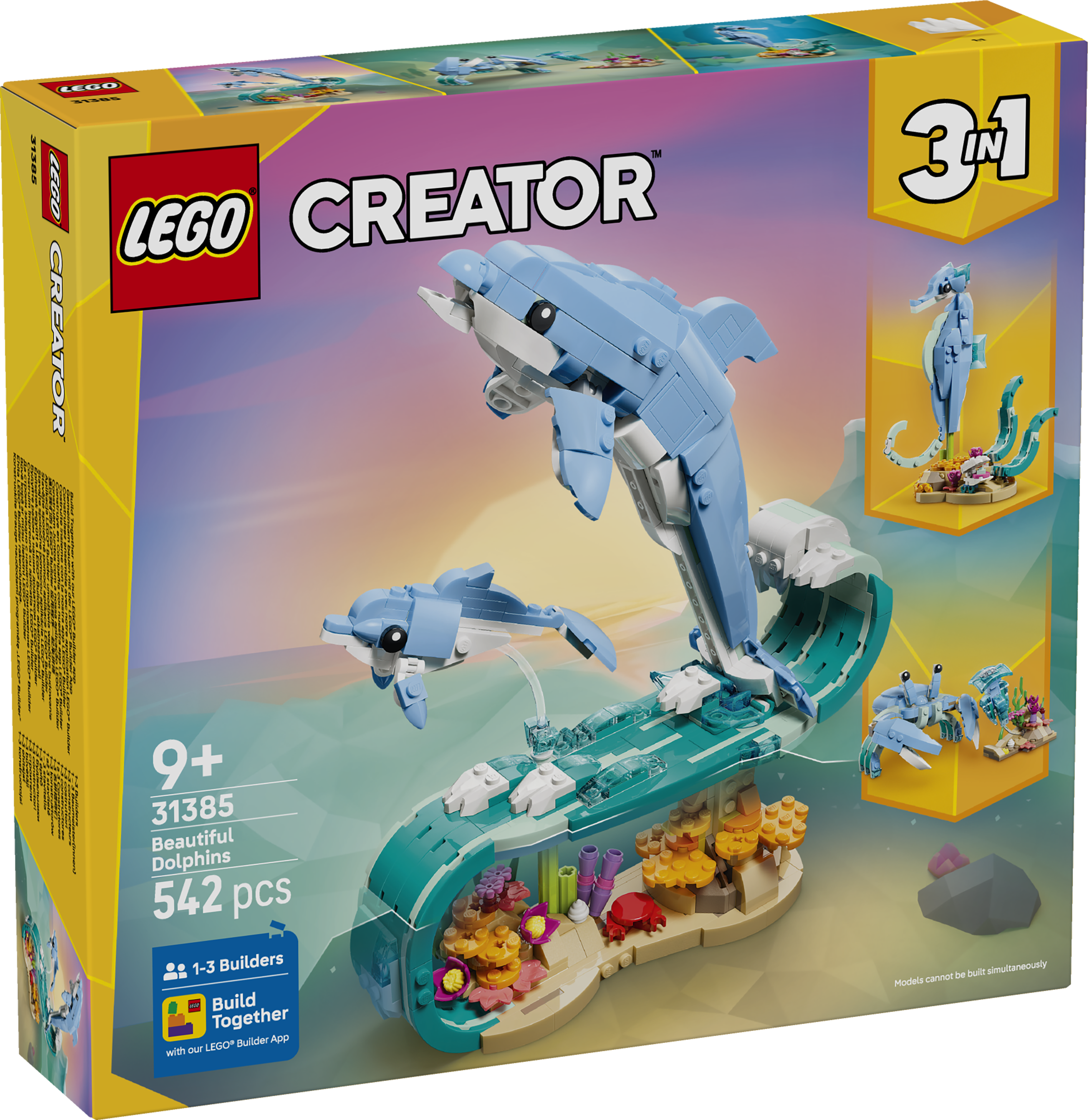LEGO® Creator 3-i-1 Havsdjur: vackra delfiner 31385
