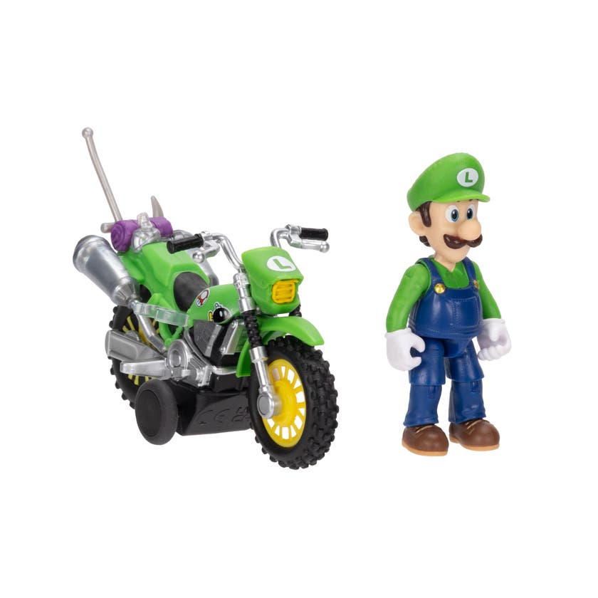 Super Mario Movie Luigi med motorcykel 2,5 tum