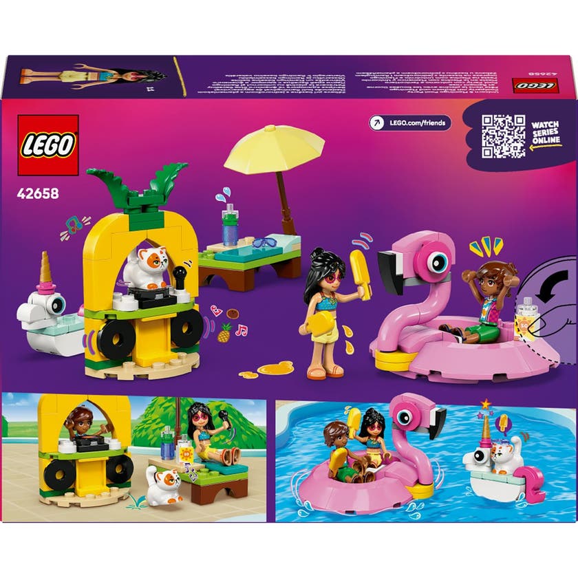LEGO Friends 42658, Poolparty med enhörning och flamingo
