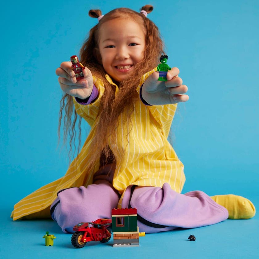 LEGO Marvel 76287, Iron Man med motorcykel och Hulk