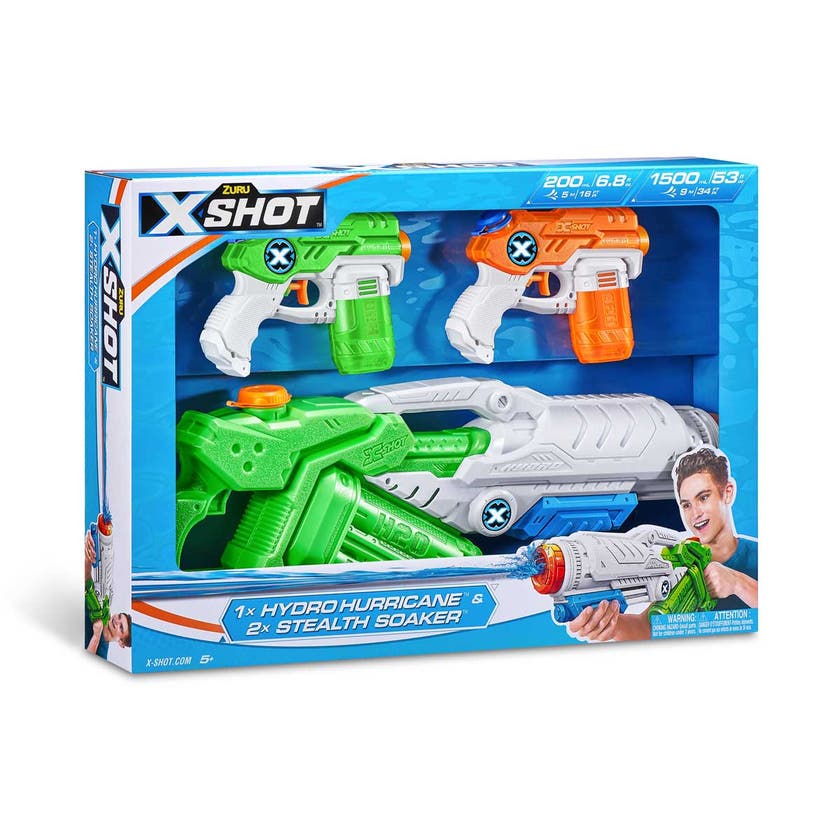 XSHOT Water Hydro Hurricane And 2 Stealth Soakers