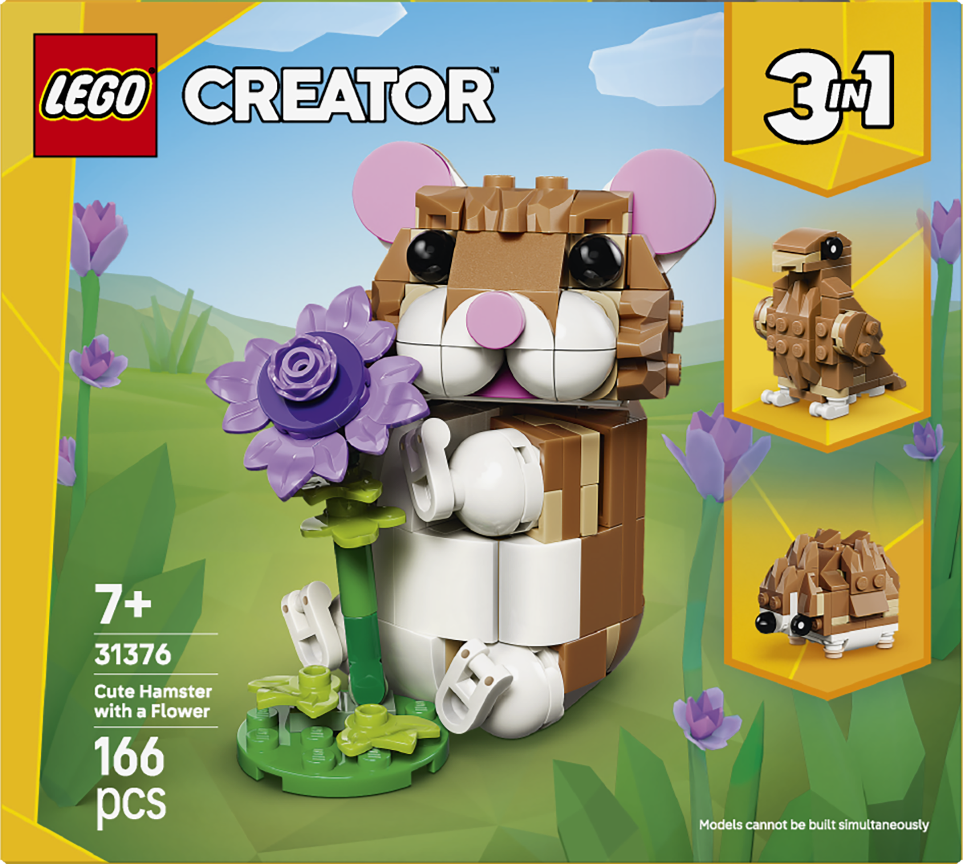 LEGO® Creator 3-i-1 Söt hamster med blomma Leksak 31376